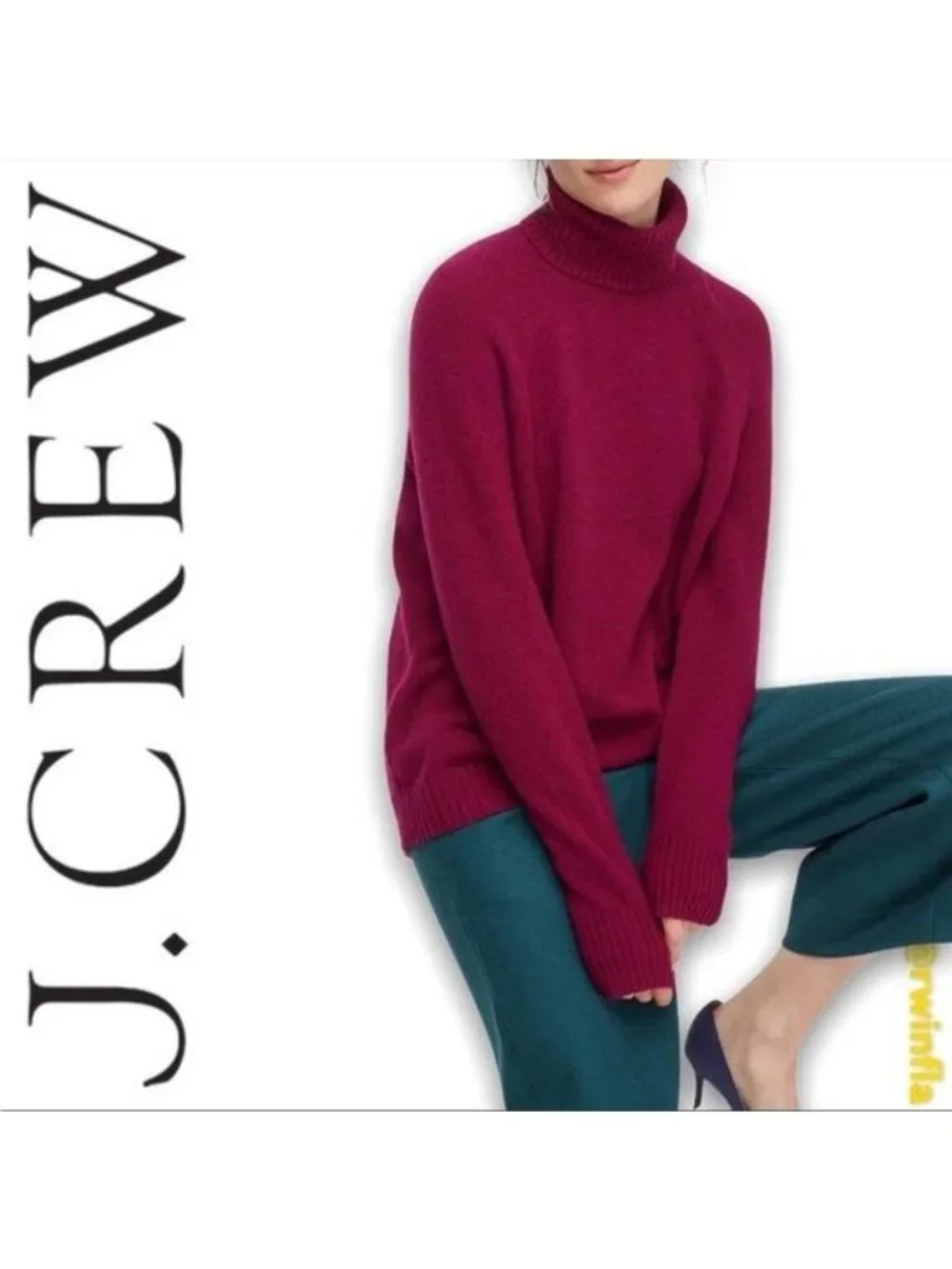 J Crew Supersoft Turtleneck wool & alpaca Sweater Pullover Preppy Burgundy XS